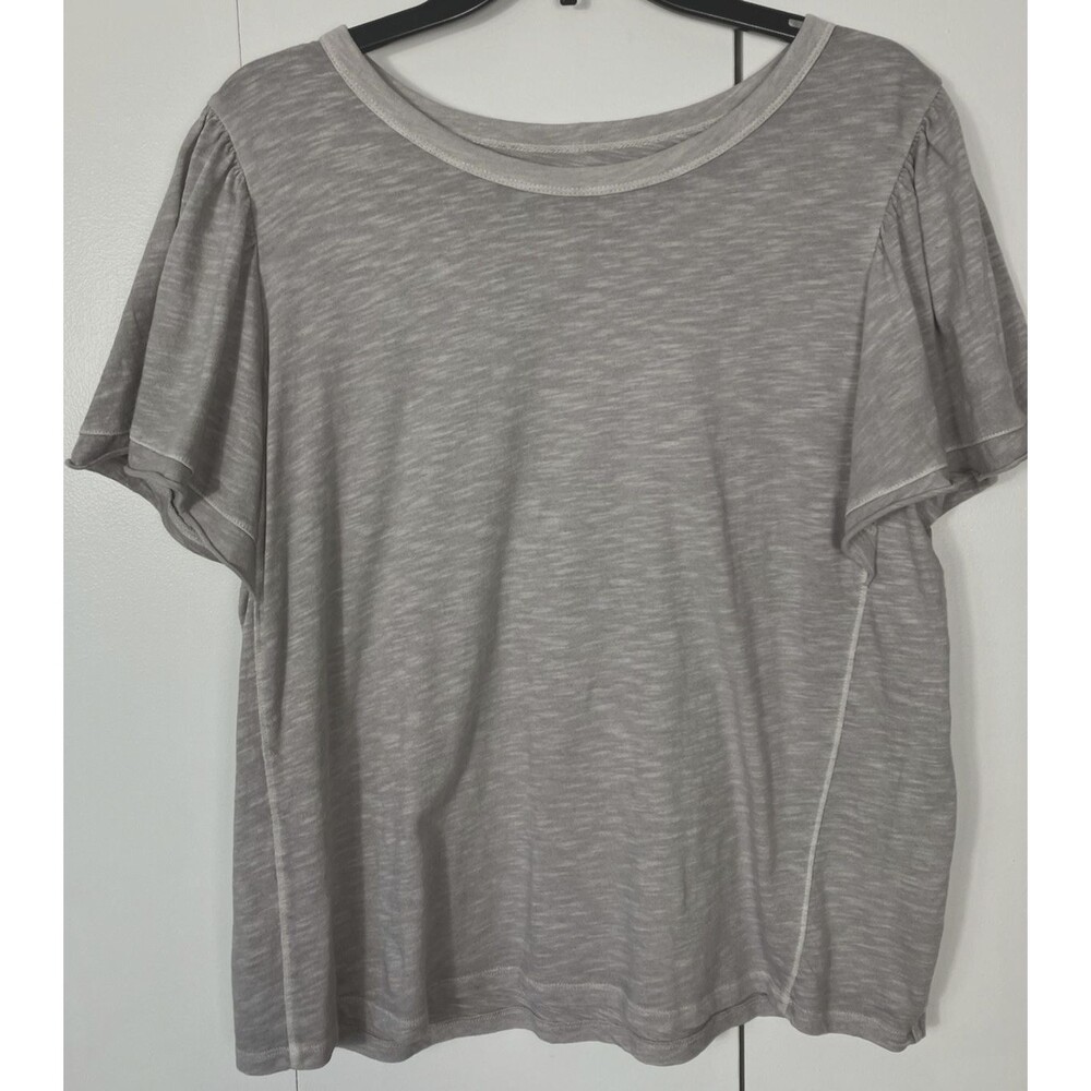 Sonoma Goods For Life Flutter Sleeve Top Gray Size Large NWOT